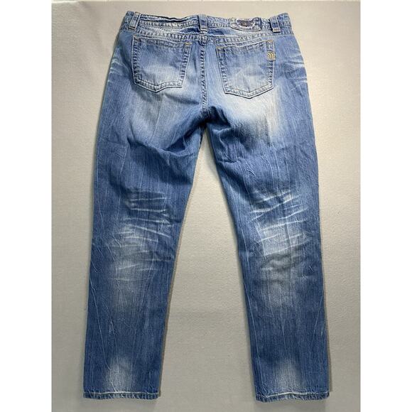 Miss Me Boyfriend Ankle Jeans Women Size 32 Blue Distressed EUC - Picture 5 of 10